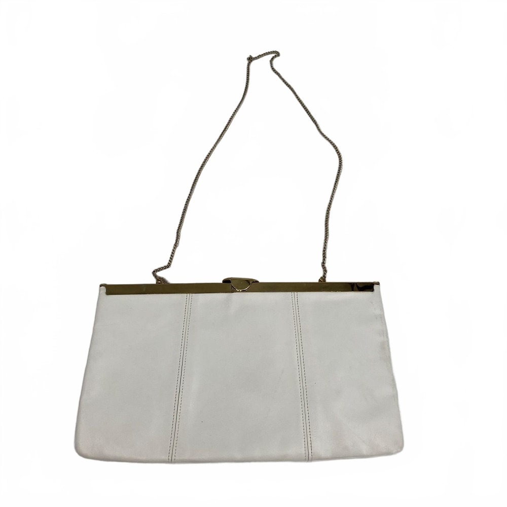 Vintage White Leather Clutch | OS Regular | Women’s
